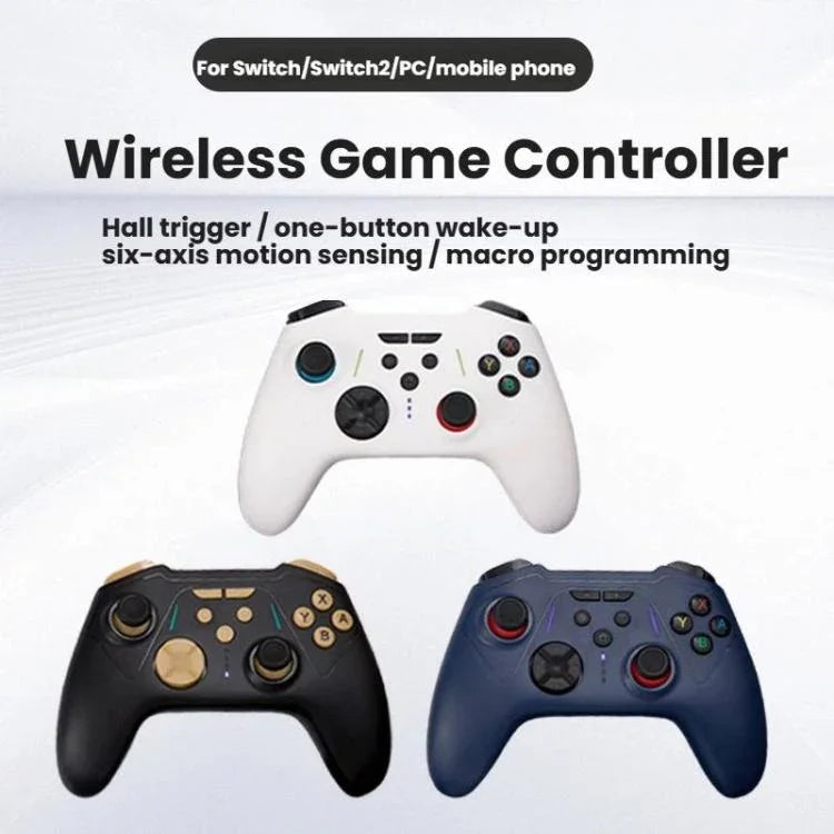Comando de Jogos Bluetooth S201 - Gatilhos com Efeito Hall, Dois Botões Traseiros para Macros, Compatível com Switch 2/Switch/PC/Steam/Móvel