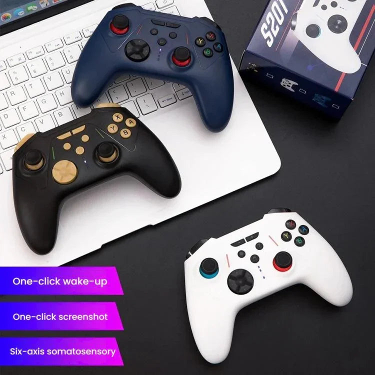 Comando de Jogos Bluetooth S201 - Gatilhos com Efeito Hall, Dois Botões Traseiros para Macros, Compatível com Switch 2/Switch/PC/Steam/Móvel