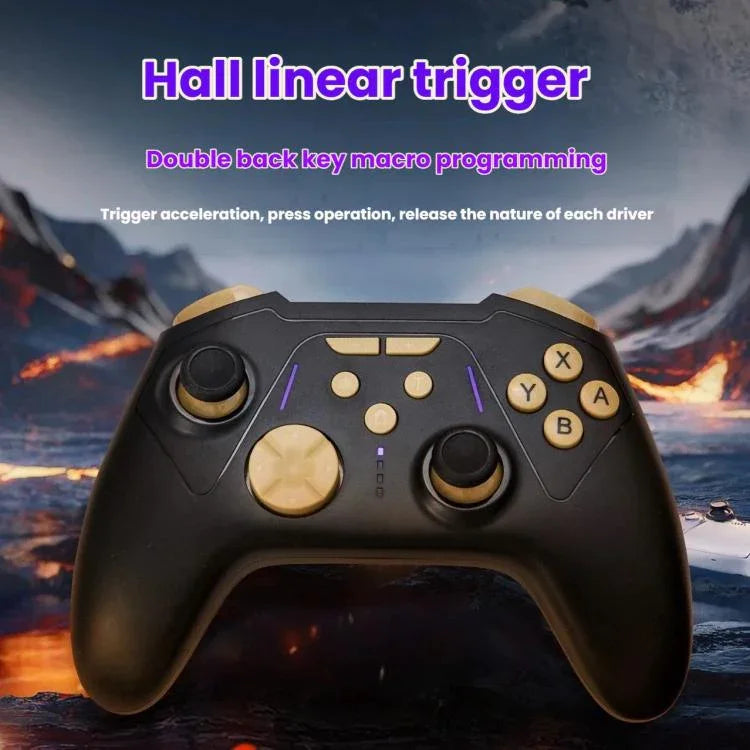 Comando de Jogos Bluetooth S201 - Gatilhos com Efeito Hall, Dois Botões Traseiros para Macros, Compatível com Switch 2/Switch/PC/Steam/Móvel