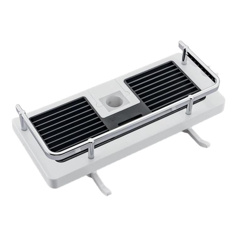 Prateleira para Varão de Duche Elevada, Bandeja Multifuncional para Duche, Suporte de Armazenamento para Casa de Banho, Buraco Circular Branco, Buraco Quadrado Branco, Buraco Circular Preto, Buraco Quadrado Preto