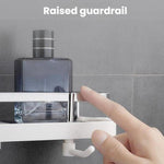 Prateleira para Varão de Duche Elevada, Bandeja Multifuncional para Duche, Suporte de Armazenamento para Casa de Banho, Buraco Circular Branco, Buraco Quadrado Branco, Buraco Circular Preto, Buraco Quadrado Preto