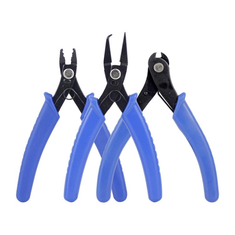 DIY Jewelry Making Tools High Carbon Steel Head & Anti-Slip PVC Handle, Positioning Pliers, Hook Pliers, Cutting Pliers