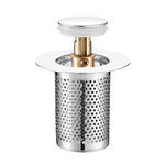 Cesto de Aço A1 com Núcleo de Cobre de Grande Diâmetro, Núcleo de Drenagem para Lavatório com Distância de Furo de 33-55mm, Núcleo Universal, Curto 8cm, Longo 8cm