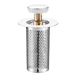 Cesto de Aço A1 com Núcleo de Cobre de Grande Diâmetro, Núcleo de Drenagem para Lavatório com Distância de Furo de 33-55mm, Núcleo Universal, Curto 8cm, Longo 8cm