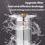 Cesto de Aço A1 com Núcleo de Cobre de Grande Diâmetro, Núcleo de Drenagem para Lavatório com Distância de Furo de 33-55mm, Núcleo Universal, Curto 8cm, Longo 8cm