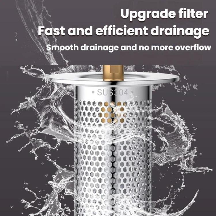 Cesto de Aço A1 com Núcleo de Cobre de Grande Diâmetro, Núcleo de Drenagem para Lavatório com Distância de Furo de 33-55mm, Núcleo Universal, Curto 8cm, Longo 8cm