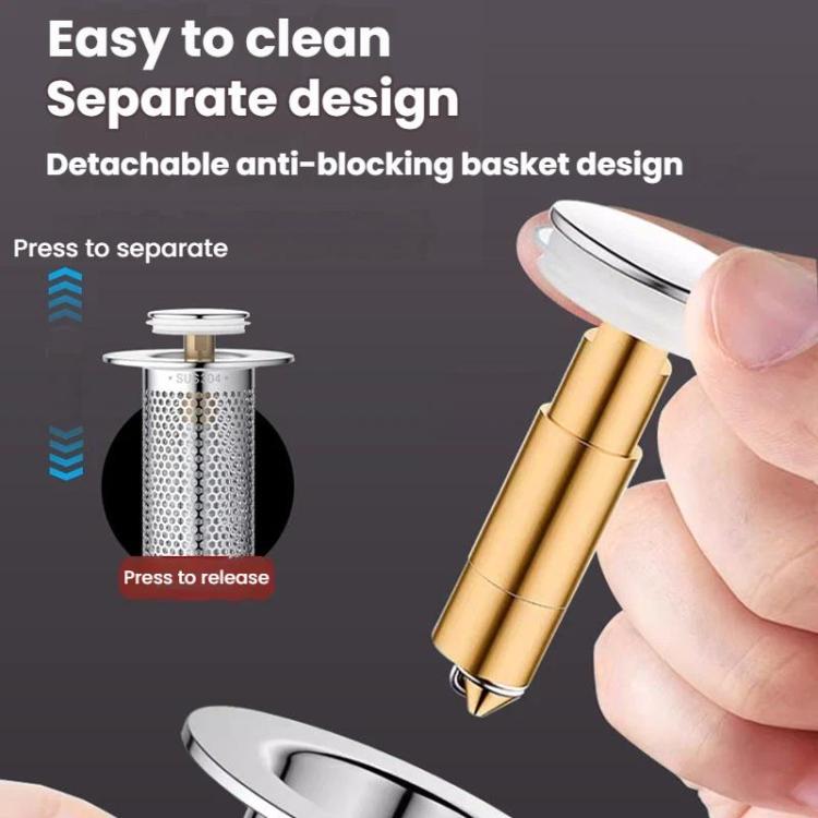 Cesto de Aço A1 com Núcleo de Cobre de Grande Diâmetro, Núcleo de Drenagem para Lavatório com Distância de Furo de 33-55mm, Núcleo Universal, Curto 8cm, Longo 8cm