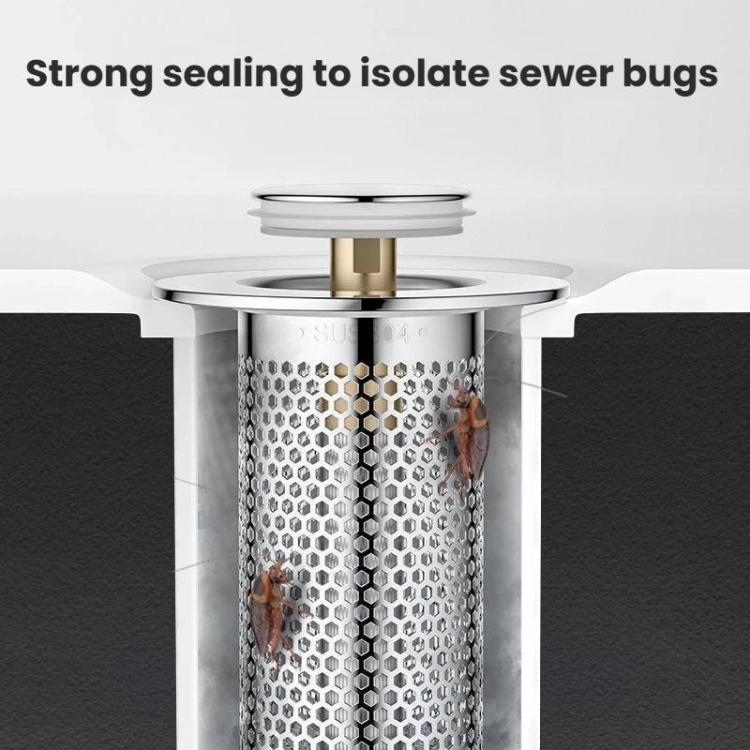 Cesto de Aço A1 com Núcleo de Cobre de Grande Diâmetro, Núcleo de Drenagem para Lavatório com Distância de Furo de 33-55mm, Núcleo Universal, Curto 8cm, Longo 8cm