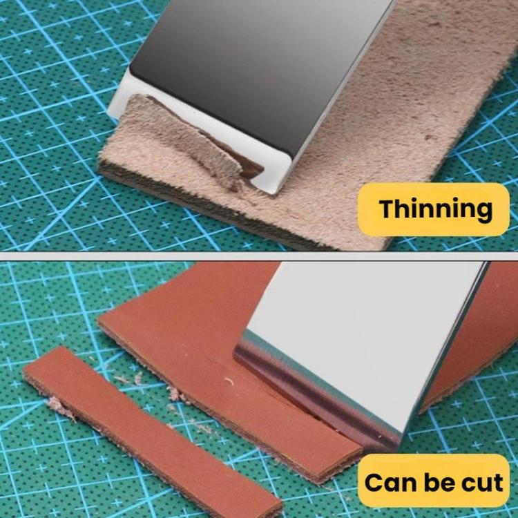 Faca utilitária para afinamento e corte de couro DIY, faca biselada, faca redonda, faca plana