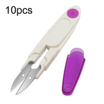 10 peças Tesouras com capa transparente para linha de costura de ponto cruz doméstico, Roxo, Amarelo, Azul, Vermelho