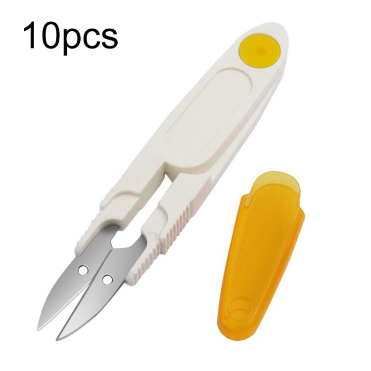 10 peças Tesouras com capa transparente para linha de costura de ponto cruz doméstico, Roxo, Amarelo, Azul, Vermelho