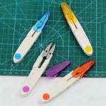 10 peças Tesouras com capa transparente para linha de costura de ponto cruz doméstico, Roxo, Amarelo, Azul, Vermelho