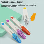 10 peças Tesouras com capa transparente para linha de costura de ponto cruz doméstico, Roxo, Amarelo, Azul, Vermelho