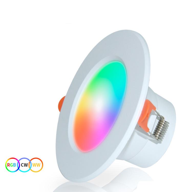 Compatible with Tuya Zigbee Recessed Ceiling Light RGB+CW+WW Dimmable LED Downlight, 7W 3.5inch