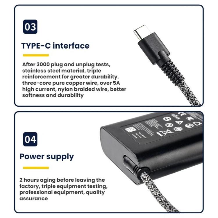 Carregador PD Tipo-C Super Rápido para Portáteis HP, 65W 20V-3.25A, 90W 20V-4.5A