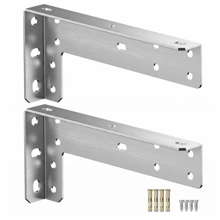 2pcs Floating Stand Support Bracket Desk Support Bracket Wall-Mounted Floating Bracket, Black 222mm, Black 282mm, Black 312mm, Black 352mm, Black 432mm, Stainless Steel 222mm, Stainless Steel 282mm, Stainless Steel 312mm, Stainless Steel 352mm         ...