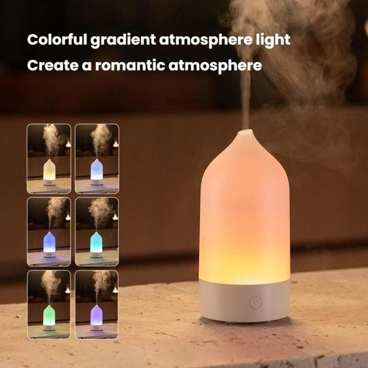 Humidificador de Névoa em Forma de Vaso com Difusor de Aromaterapia USB e Luz Ambiente Colorida