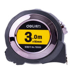 Fita métrica de aço auto-bloqueante com régua de medição coberta de TPR, Deli 79550 3m x 16mm, Deli 79551 5m x 19mm, Deli 79552 7,5m x 25mm, Deli 79553 10m x 25mm