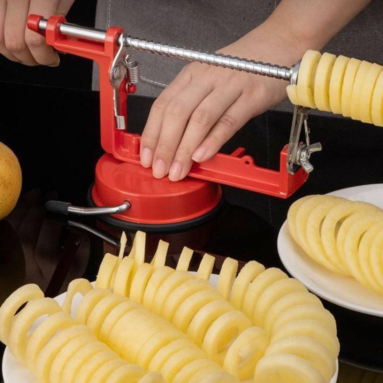 Cortador Manual de Batata Torcida Portátil, Máquina para Fazer Batatas Fritas em Espiral Crocantes, Cortador de Batata Torcida