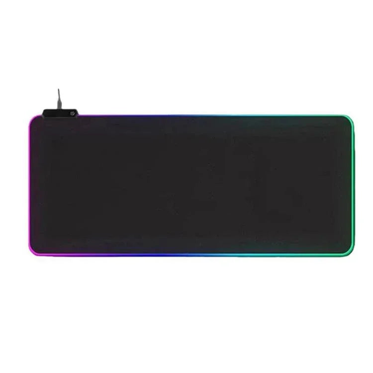 Tapete para Rato e Teclado com LED Micro-USB Iluminado Luzes RGB Coloridas Borda Reforçada Tapete Grosso para Mesa de Rato, 250x350x3mm, 250x350x4mm, 300x800x3mm, 300x800x4mm, 400x900x3mm, 400x900x4mm