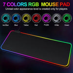 Tapete para Rato e Teclado com LED Micro-USB Iluminado Luzes RGB Coloridas Borda Reforçada Tapete Grosso para Mesa de Rato, 250x350x3mm, 250x350x4mm, 300x800x3mm, 300x800x4mm, 400x900x3mm, 400x900x4mm