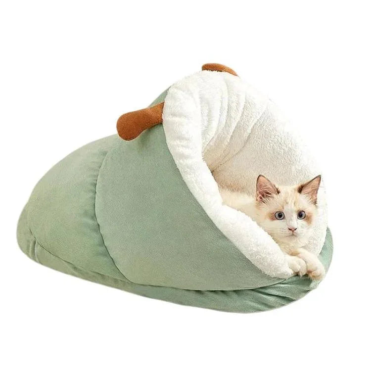 Tapete de Inverno Quente Semi-Fechado para Gatos Estilo Chinelo Espessado, S, M, L