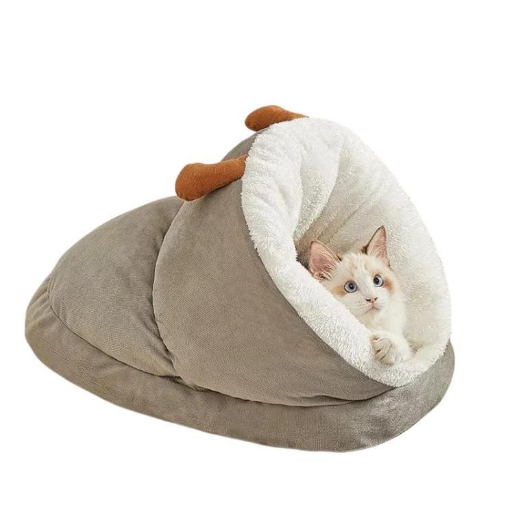 Tapete de Inverno Quente Semi-Fechado para Gatos Estilo Chinelo Espessado, S, M, L