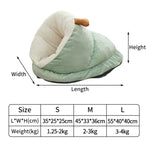 Tapete de Inverno Quente Semi-Fechado para Gatos Estilo Chinelo Espessado, S, M, L