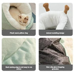 Tapete de Inverno Quente Semi-Fechado para Gatos Estilo Chinelo Espessado, S, M, L