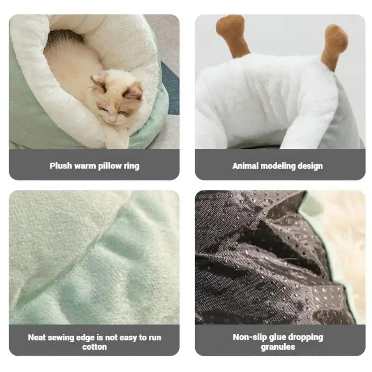 Tapete de Inverno Quente Semi-Fechado para Gatos Estilo Chinelo Espessado, S, M, L