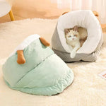 Tapete de Inverno Quente Semi-Fechado para Gatos Estilo Chinelo Espessado, S, M, L