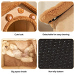 Cama Envolvente Quente para Gatos para Todas as Estações Removível e Lavável, S, M, L