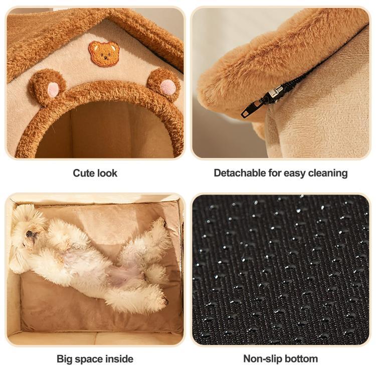 Cama Envolvente Quente para Gatos para Todas as Estações Removível e Lavável, S, M, L
