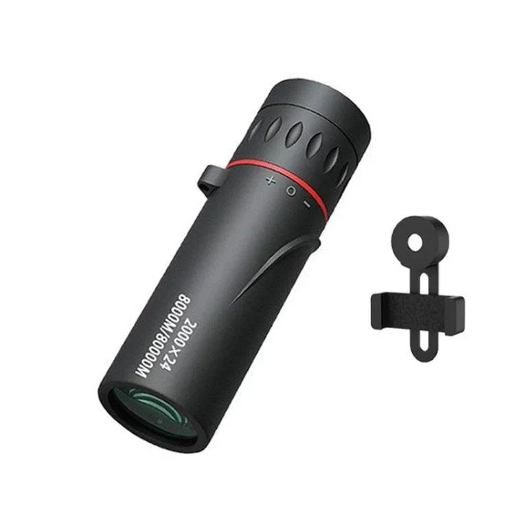Monóculo Portátil 8x HD para Exterior com Visão Noturna em Baixa Luminosidade, Simples, com Suporte para Telemóvel, com Suporte para Telemóvel e Tripé
