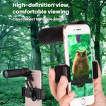 Monóculo Portátil 8x HD para Exterior com Visão Noturna em Baixa Luminosidade, Simples, com Suporte para Telemóvel, com Suporte para Telemóvel e Tripé