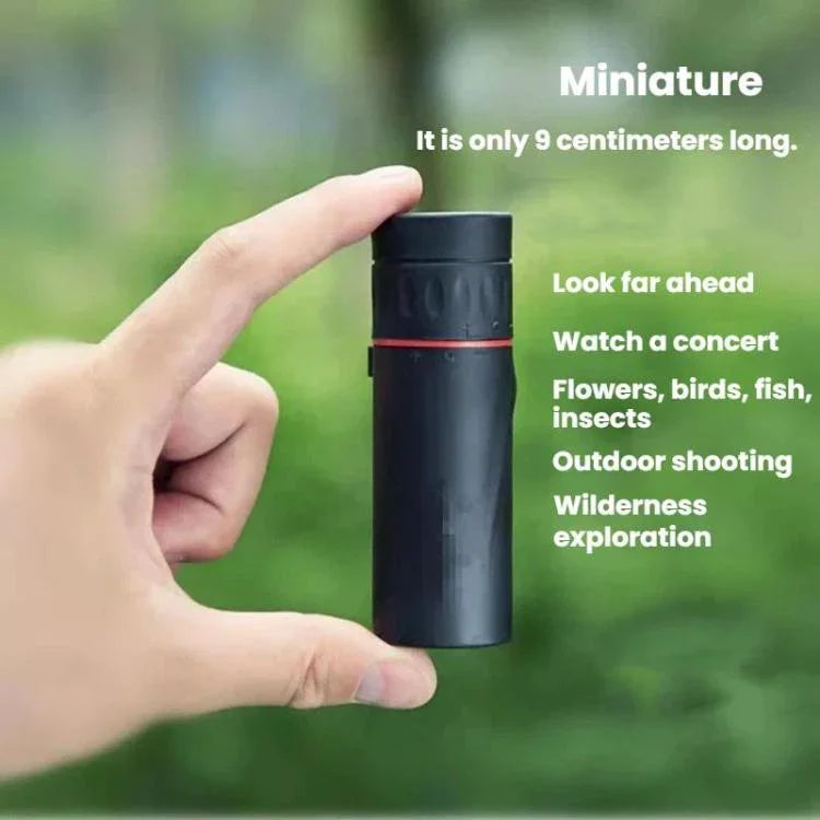 Monóculo Portátil 8x HD para Exterior com Visão Noturna em Baixa Luminosidade, Simples, com Suporte para Telemóvel, com Suporte para Telemóvel e Tripé