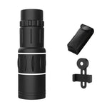 Monóculo 16x52 para Exterior com Visão Noturna em Baixa Luminosidade para Fotografia com Telemóvel, Simples + Bolsa, com Bolsa + Suporte para Telemóvel, com Bolsa + Suporte para Telemóvel + Tripé