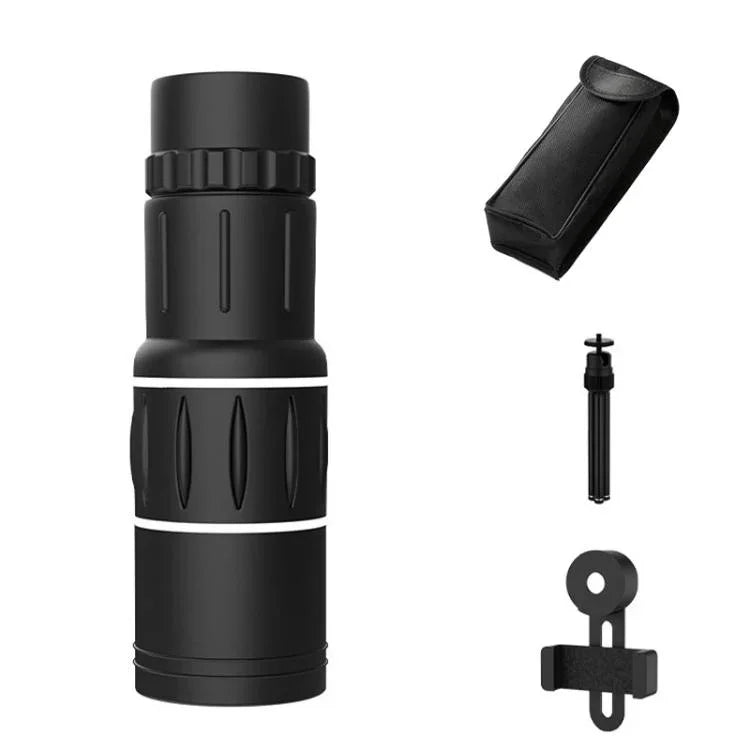 Monóculo 16x52 para Exterior com Visão Noturna em Baixa Luminosidade para Fotografia com Telemóvel, Simples + Bolsa, com Bolsa + Suporte para Telemóvel, com Bolsa + Suporte para Telemóvel + Tripé