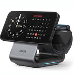 ANKER B2599 Estação de Carregamento Sem Fios Magnética de Secretária 3 em 1 15W para iPhone / iWatch / AirPods, Ficha US, B2599