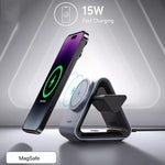 ANKER B2599 Estação de Carregamento Sem Fios Magnética de Secretária 3 em 1 15W para iPhone / iWatch / AirPods, Ficha US, B2599