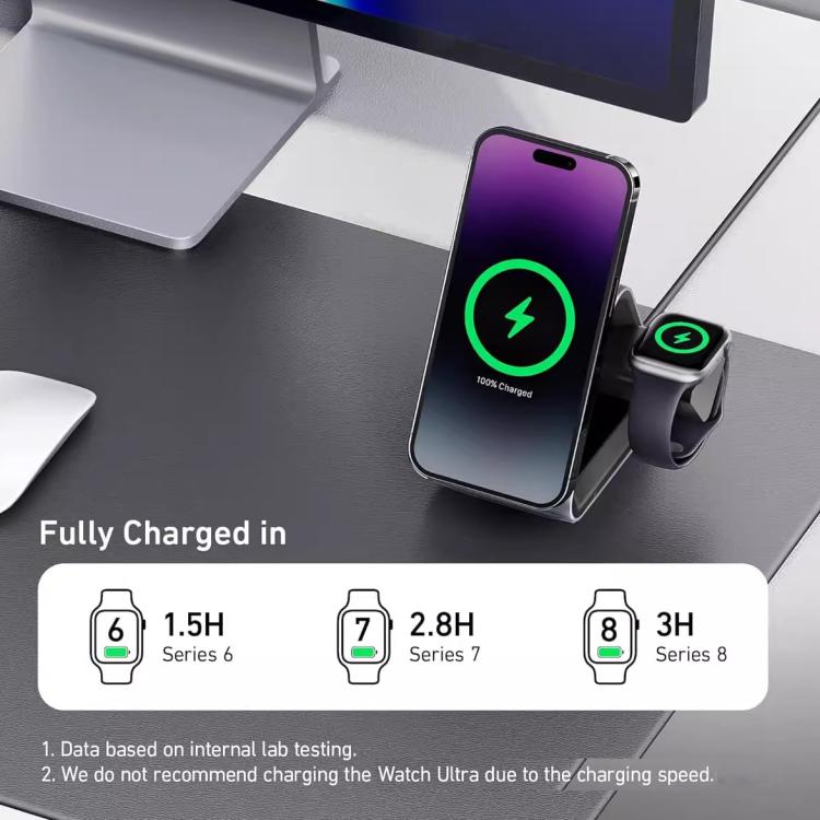 ANKER B2599 Estação de Carregamento Sem Fios Magnética de Secretária 3 em 1 15W para iPhone / iWatch / AirPods, Ficha US, B2599