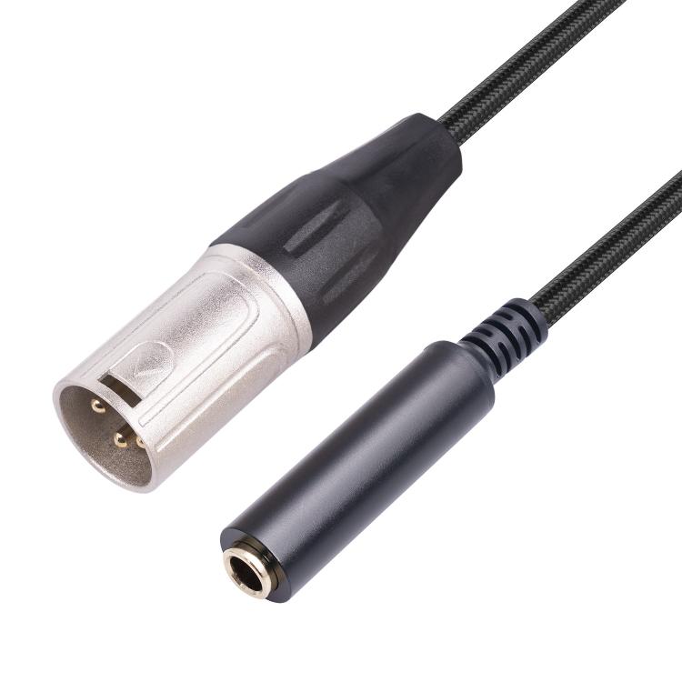 Cabo Adaptador de Áudio 6.35mm Fêmea para XLR Macho e 1/4 polegadas TRS, 6.35mm Fêmea para XLR Macho