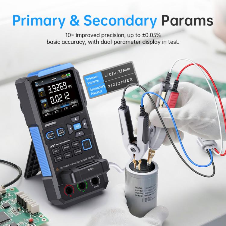 Testador de Ponte Digital Manual para Capacitância, Resistência e Indutância, FNIRSI LC1020E