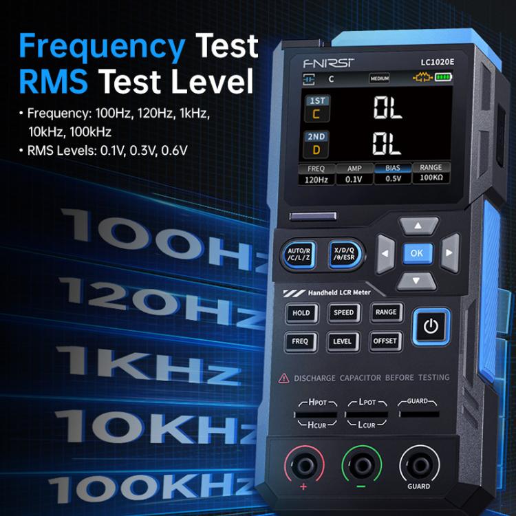 Testador de Ponte Digital Manual para Capacitância, Resistência e Indutância, FNIRSI LC1020E