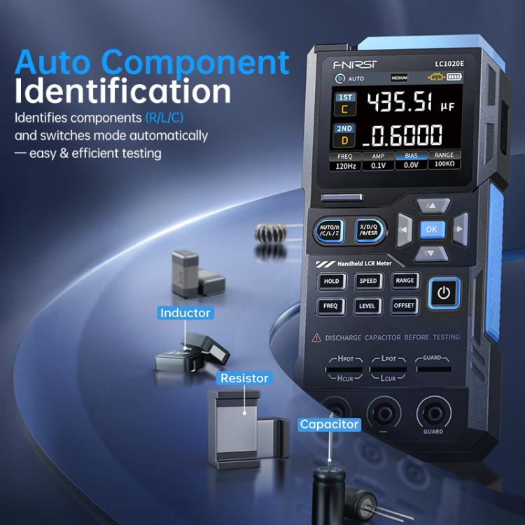 Testador de Ponte Digital Manual para Capacitância, Resistência e Indutância, FNIRSI LC1020E