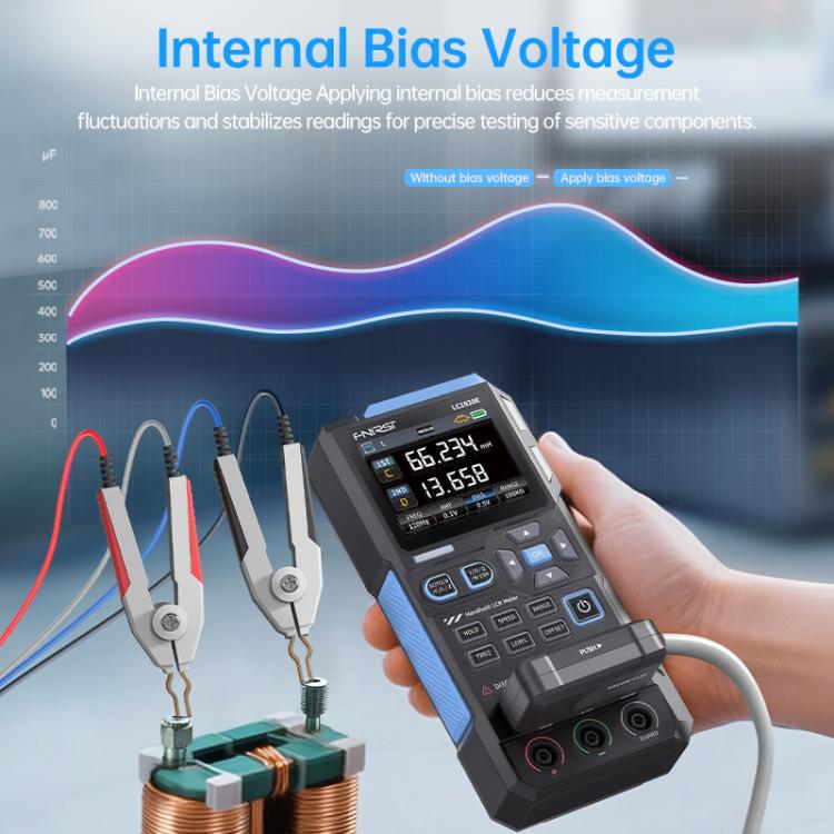 Testador de Ponte Digital Manual para Capacitância, Resistência e Indutância, FNIRSI LC1020E