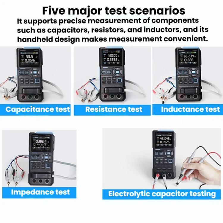 Testador de Ponte Digital Manual para Capacitância, Resistência e Indutância, FNIRSI LC1020E