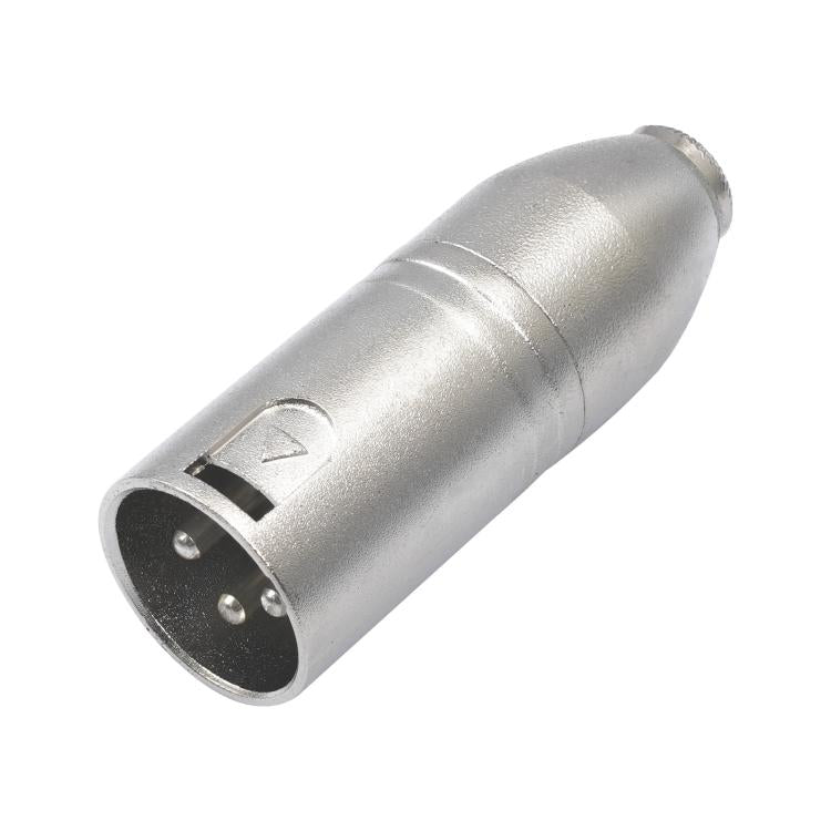 Adaptador de Áudio com Caixa Metálica 3.5mm Fêmea 1/8 TRS para Carnott Macho XLR Macho
