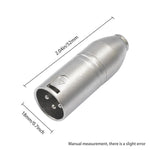 Adaptador de Áudio com Caixa Metálica 3.5mm Fêmea 1/8 TRS para Carnott Macho XLR Macho