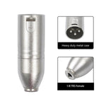 Adaptador de Áudio com Caixa Metálica 3.5mm Fêmea 1/8 TRS para Carnott Macho XLR Macho